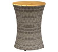 Mesa De Jardín En Forma De Tambor Ratán Sintético Y Madera Gris Vidaxl