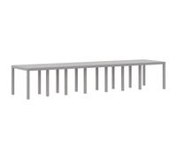vidaXL Mesa de Jardín Gris Claro 400 x 100 x 73 cm ratán sintético
