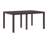 vidaXL Mesa de Jardín Marrón 150 x 100 cm, Ligera, de ratán sintético. Resistente a la Intemperie, Ideal para 6 Personas. para Uso Exterior, fácil de Montar y con un diseño Moderno