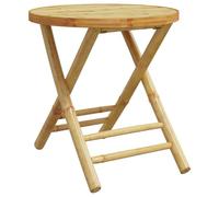 vidaXL Mesa de jardín, mesa de balcón con diseño de lamas, mesa plegable para jardín, balcón, terraza, mesa auxiliar, mesa auxiliar, muebles de jardín, redonda de bambú