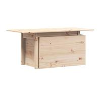 vidaXL Mesa de Jardín, Mesita de Centro con Tablero Ajustable, Mueble de Comedor, Decoración para Patio Porche Césped, Madera Maciza de Pino