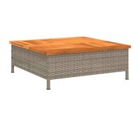 Mesa De Jardín Ratán Y Madera De Acacia Gris 70x70x25 Cm Vidaxl