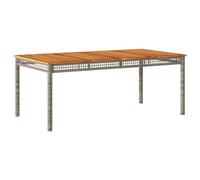 vidaXL Mesa de Jardín, Mesita de Comedor, Mesa Auxiliar de Exterior, Mueble para Patio Balcón, Ratán Sintético Madera de Acacia Gris