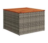 vidaXL Mesa de Jardín, Mesita de Comedor, Mesa Auxiliar de Exterior, Mueble para Patio Balcón, Ratán Sintético Madera de Acacia Gris