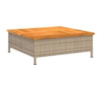 Mesa De Jardín Ratán Y Madera De Acacia Beige 70x70x25 Cm Vidaxl