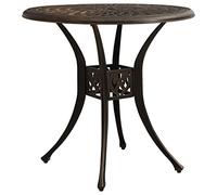 vidaXL Mesa de Jardín Muebles Mobiliario Patio Terraza Balcón Comedor Cena Café Cocina Versátil Decoración Bronce Aluminio Fundido 78x78x72 cm