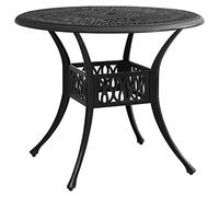 vidaXL Mesa de Jardín Muebles Mobiliario Patio Terraza Balcón Comedor Cena Café Cocina Versátil Decoración Negro Aluminio Fundido 90x90x74 cm