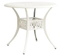 vidaXL Mesa de Jardín Muebles Mobiliario Patio Terraza Balcón Comedor Cena Café Cocina Versátil Decoración Aluminio Fundido Blanco 90x90x74 cm