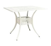 vidaXL Mesa de Jardín Muebles Mobiliario Patio Terraza Balcón Comedor Cena Café Cocina Versátil Decoración Aluminio Fundido Blanco 90x90x73 cm