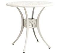 vidaXL Mesa de Jardín Muebles Mobiliario Patio Terraza Balcón Comedor Cena Café Cocina Versátil Decoración Blanco Aluminio Fundido 78x78x72 cm