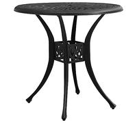 vidaXL Mesa de Jardín Muebles Mobiliario Patio Terraza Balcón Comedor Cena Café Cocina Versátil Decoración Negro Aluminio Fundido 78x78x72 cm