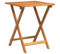 vidaXL Mesa de Jardín Natural 60 x 60 x 72 cm Madera de Acacia Sólida, Mesa de Comedor Exterior, Mueble Rústico Plegable para Eventos, Patio, Picnic en el Jardín