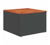 vidaXL Mesa de jardín Negra 55x55x37 cm ratán sintético y Madera de Acacia