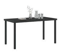 vidaXL Mesa de Jardín Negro 140 x 80 x 73 cm Metal, Muebles de jardín y terraza, Mesa Moderna, Superficie Casual, Patio Resistente, Ideas de decoración al Aire Libre