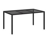 vidaXL Mesa de Jardín Negro 150 x 90 x 75 cm ratán sintético, Mesa de Comedor Moderna para Jardín y Terraza, Muebles de Exterior, Resistente a los UV, Patio Funcional, Configuración de Balcón