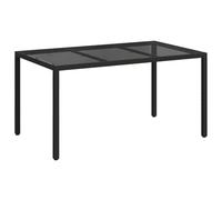 vidaXL Mesa de Jardín Negro 150 x 90 x 75 cm ratán sintético, Mesa de Comedor Moderna para Jardín y Terraza, Muebles de Exterior, Resistente a los UV, Patio Funcional, Configuración de Balcón