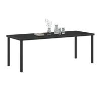 vidaXL Mesa de Jardín Negro 200 x 80 x 73 cm Metal, Muebles de jardín y terraza, Mesa Moderna, Superficie Casual, Patio Resistente, Ideas de decoración al Aire Libre