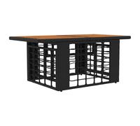vidaXL Mesa de Jardín Negro y Natural 100 x 55 x 37 cm, Mesa de Comedor Moderna, Rectangular, Resistente a la Intemperie, fácil de Limpiar, compacta y Duradera