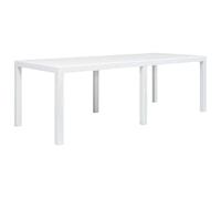 Mesa De Jardín Aspecto De Ratán Plástico Blanca 220x90x72 Cm Vidaxl