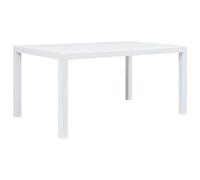 vidaXL Mesa de jardín plástico Aspecto de ratán Blanco 150x90x72 cm