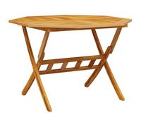 vidaXL Mesa de Jardín Plegable de Madera Maciza de Acacia - Ø110x75 cm - Para Comedor, Pícnic y Camping