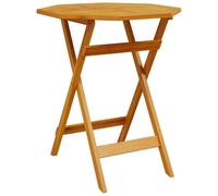 vidaXL Mesa de Jardín Plegable de Madera Maciza de Acacia - Ø70x75 cm - Para Comedor, Pícnic y Camping
