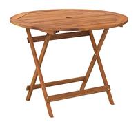 vidaXL Mesa de jardín Plegable Madera Maciza de Acacia Ø 90x75 cm, Mesa de Comedor, Mesa de pícnic, Mesa de jardín, Mesa Plegable, Mesa de Camping