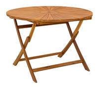 vidaXL Mesa de jardín Plegable Natural Ø110 x 75 cm