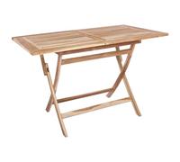 vidaXL Mesa de jardín Plegable Natural 120 x 70 x 75,5 cm, Mesa Moderna, Rectangular y Plegable, Muebles de jardín en Teca, Ideal para Comer al Aire Libre, Ahorra Espacio