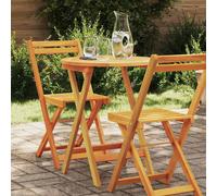 vidaXL Mesa de Jardín Plegable Redonda Ø60 x 72cm de Madera Sólida de Acacia, Ideal para el Exterior, Diseño Moderno, Acabado y , , para Cenas o Cafés. Mueble Plegable