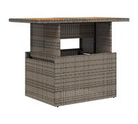 vidaXL Mesa de Jardín, Mesita de Comedor, Mesa Auxiliar de Exterior, Mueble para Patio Balcón, Ratán Sintético Madera de Acacia Gris