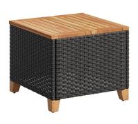 vidaXL Mesa de jardín ratán sintético Madera Acacia Negro 45x45x37 cm