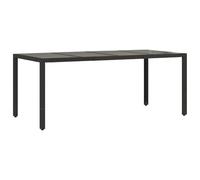 vidaXL Mesa de jardín Superficie de Vidrio ratán PE Negro 190x90x75 cm