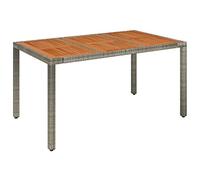 vidaXL Mesa de Jardín Superficie Tabla Mueble Mesita de Exterior para Cocina Terraza Jardín Comedor de Madera Ratán PE Gris 150x90x75 cm