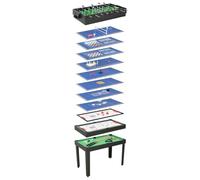 vidaXL Mesa de Juego Multiple 15 en 1 121 x 61 x 82 cm, Color Negro