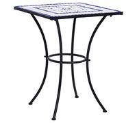 Mesa De Mosaico Para Cafetería Cerámica Azul Y Blanco 60 Cm Vidaxl