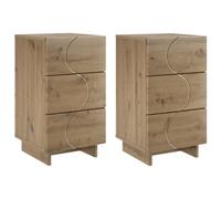 vidaXL Mesa de Noche 2 pcs Roble Artisan 33,5 x 34,5 x 60 cm