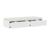 vidaXL Mesa de Noche Blanca Moderna 2 Cajones Acabado Suave Mesa de Noche Compacta para Dormitorio Construcción MDF Diseño Elegante Uso Interior Solución de Almacenamiento Versátil Muebles Pequeñ
