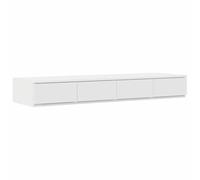 vidaXL Mesa de Noche Blanca Moderna con 4 Cajones para Dormitorio Muebles Compactos Mesita Rectangular Acabado Mate Suave | Uso Interior Montaje Fácil Pequeña