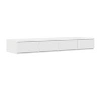 vidaXL Mesita de noche blanca moderna 4 cajones para dormitorio decoración nocturna compacta MDF diseño rectangular acabado liso mate | uso interior montaje fácil pequeño