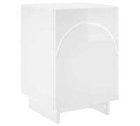 vidaXL Mesa de Noche Blanco Brillante 33,5 x 34,5 x 50 cm