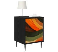 vidaXL Mesa de Noche Bonn 2 uds. Roble Negro 36 x 33 x 51 cm, Muebles de Dormitorio Modernos, mesita Rectangular con Gran Espacio, Mesa de Noche Elegante, Organizador Funcional