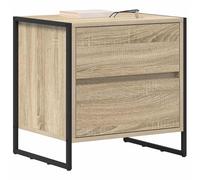 vidaXL Mesa de Noche con cajón 2 pcs Sonoma 50 x 39.5 x 50 cm, Dormitorio, Rectangular, Industrial, Materiales Duraderos para Decoración Moderna, Tamaño Individual, Diseño Funcional, Utilización Esti
