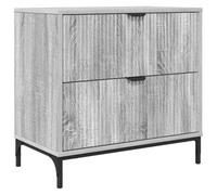 vidaXL Mesa de Noche con cajón Gris Sonoma 63,5 x 36 x 61 cm, Amplio Almacenamiento, Mesa de Noche compacta, Pieza Moderna y Decorativa para tu Dormitorio Minimalista