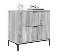 vidaXL Mesa de Noche con cajón Gris Sonoma 63.5 x 36 x 61 cm, Mesa de Noche Compacta, Mesita Rústica con Almacenamiento, Organizador Funcional para Tu Dormitorio