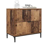 vidaXL Mesa de Noche con cajón Madera Vieja 63.5 x 36 x 61 cm, Mesa de Noche Compacta, Mesita Rústica con Almacenamiento, Organizador Funcional para Tu Dormitorio