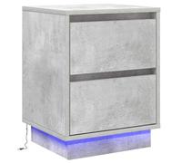 vidaXL Cabinet de Noche con Luces LED Concreto Gris 39x34.5x50 cm