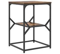Mesa de Noche de Estilo Industrial vidaXL en Roble Ahumado con Marco de Metal Negro | Perfecta Mesita para Dormitorios Modernos Elegante y Duradera Instrucciones de Montaje Incluidas