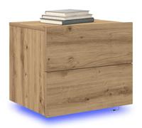 vidaXL Mesa de Noche de Roble Artesanal con 2 Cajones | Mesita de Madera Elegante para Dormitorio | Diseño Rectangular Fácil de Mantener | Mesas de Almacenamiento Modernas | Muebles Pequeños