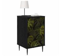 vidaXL Mesa de Noche ELBURG 2 uds. Roble Negro 36 x 33 x 61 cm, Dormitorio Moderno, diseño Rectangular con Gran Almacenamiento, mesita Funcional, Armario Elegante, Ideas Decorativas Minimalistas